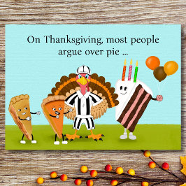 Glad födelsedag på Thanksgiving Pajer, Kalkon, Tår Kort