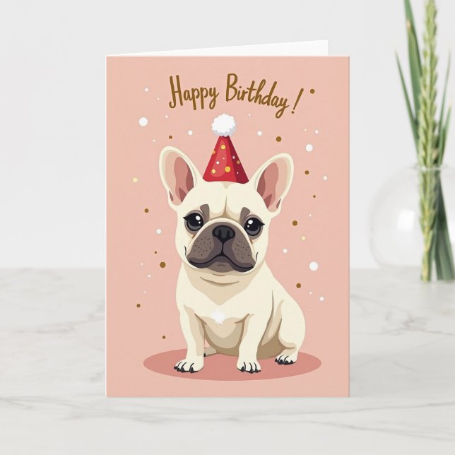 Glad födelsedag Rosa Hund Kort (Framsida)