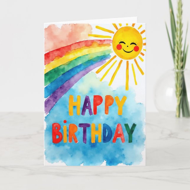 Glad födelsedag Sol-kort Kort (Framsida)