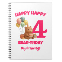 GLAD FÖDELSEDAG Söt Teddybjörn 4-års födelsedag