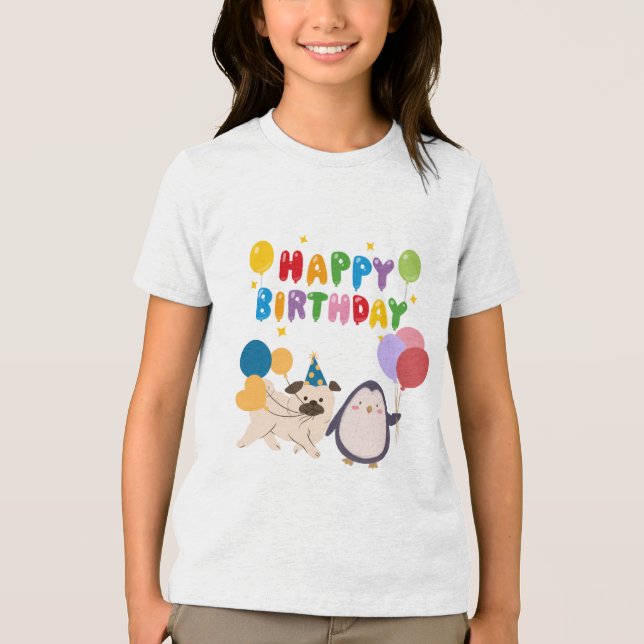Glad födelsedag T-shirt för barn - sött design av  (Framsida)