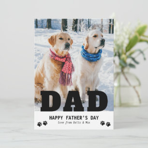 Glad födelsedag till pappan Hundavtryck Modern fot Julkort
