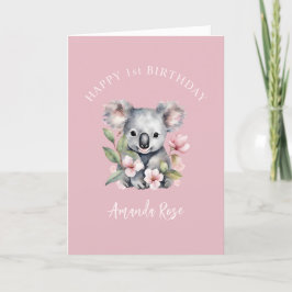 Glad födelsedag vattenfärg koala tack kort