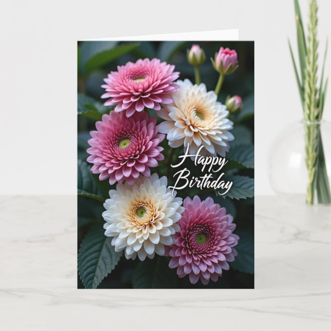 Glad födelsedag Vibrant Bloom-kort Kort (Framsida)