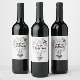 Glad födelsedag vinetiketter vinflaska etikett