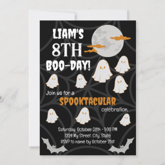 Glad födelsedags-inbjudan med halloween-tema inbjudningar