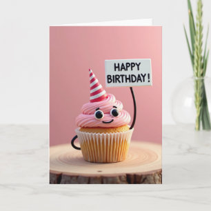 Glad Födelsedagskort med Cupcake Kort