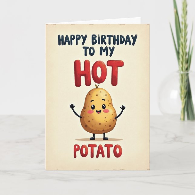 Glad födelsedagskort med potatis kort (Framsida)