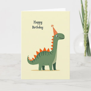 Glad födelsedagskort med taggig dino kort