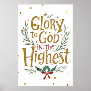 Glad för Gud i den högsta väggkonsten Poster