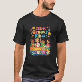 Glad förskola-crew – Retro färgglad förskolebakgru T Shirt
