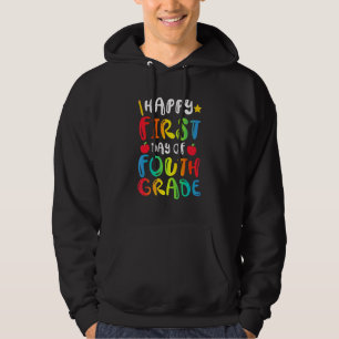 Glad första dag i fjärde klass tillbaka till skola hoodie