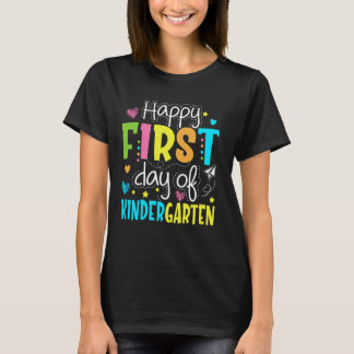 Glad första dag i förskoleklass barn lärare elev t shirt