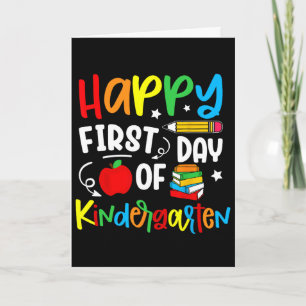 Glad första dag i förskoleklass tillbaka till skol kort