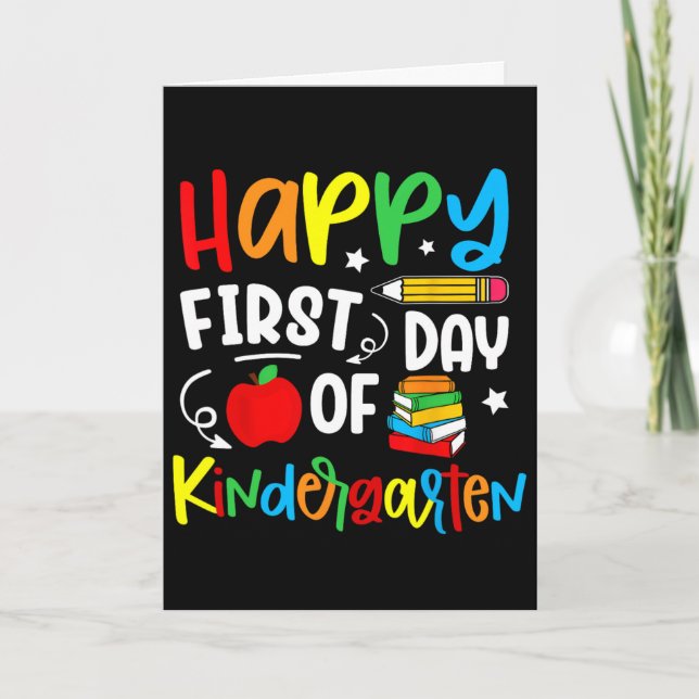 Glad första dag i förskoleklass tillbaka till skol kort (Framsida)