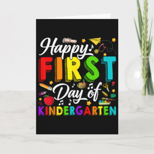 Glad första dag i förskoleklass Tillbaka till skol Kort