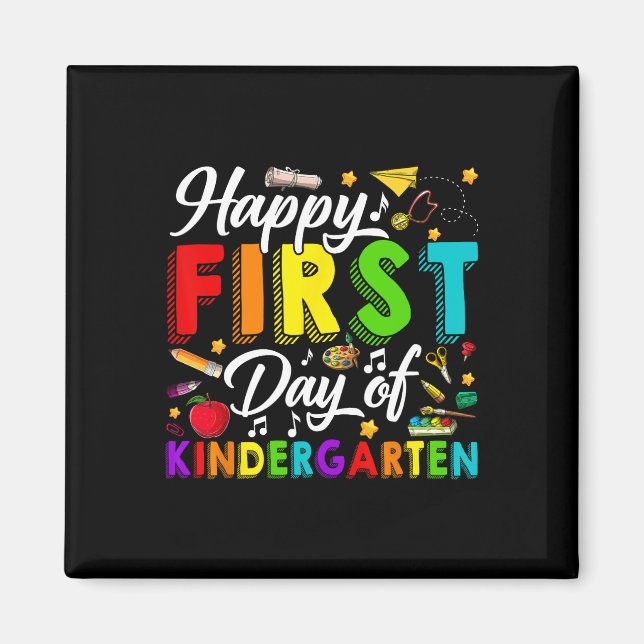 Glad första dag i förskoleklass tillbaka till skol magnet (Framsidan)