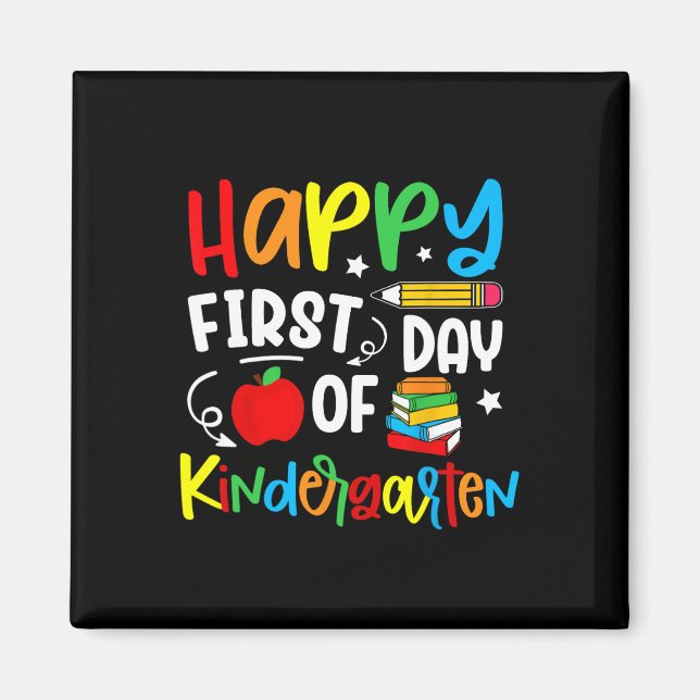 Glad första dag i förskoleklass tillbaka till skol magnet (Framsidan)