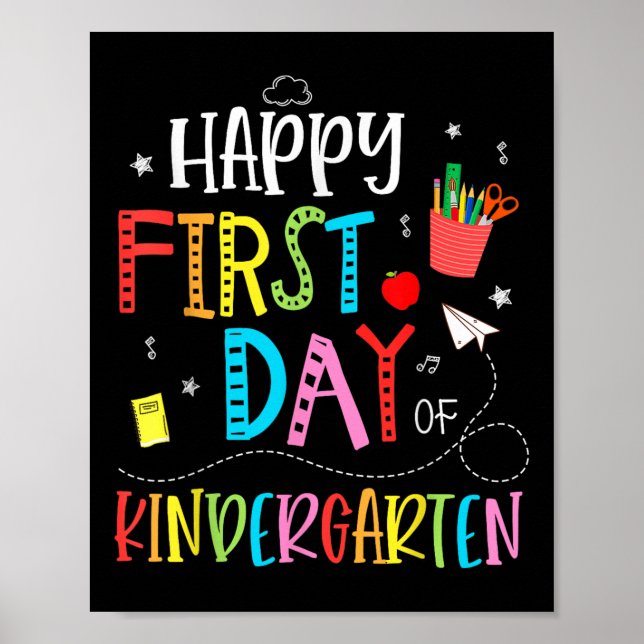 Glad första dag i förskoleklass tillbaka till skol poster (Framsidan)