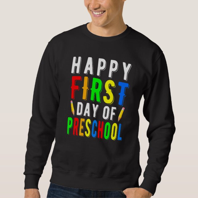 Glad första dag på förskole design förskola lång ärmad tröja (Framsida)