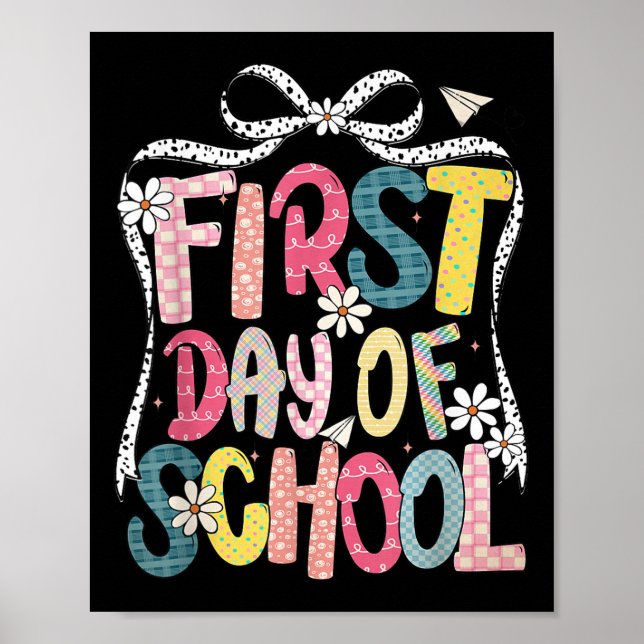 Glad första dag tillbaka till skolan Coquette Bow  Poster (Framsidan)