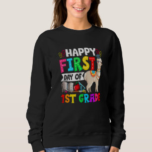 Glad första dagen i 1:a klass Lama Skola Äpple Gr T Shirt