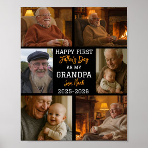 Glad första farfars dag Foto Collage Poster