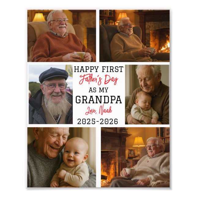 Glad första farfarsdag Foto Collage (Framsidan)