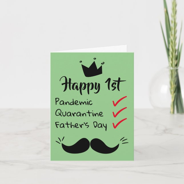 Glad första fars dag pandemi karantän grön kort (Framsida)