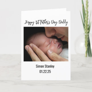Glad första fars dag Pappa bebisfoto Helgkort