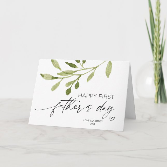 Glad första fars dag-present till make från bebis kort (Framsida)