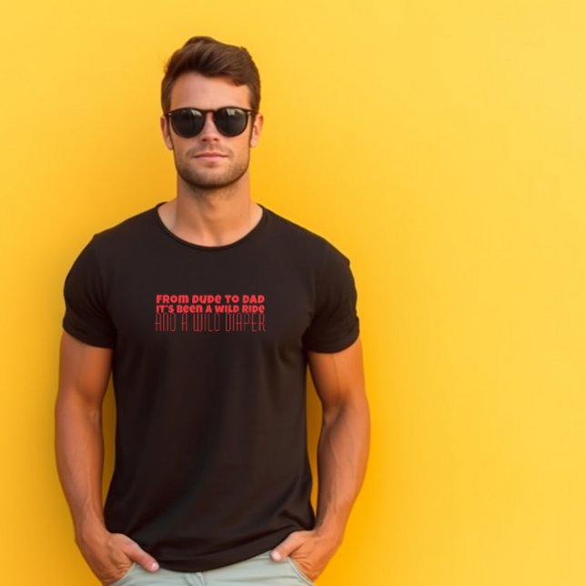 Glad första fars dag röda bokstäver humor t shirt (Skapare uppladdad)