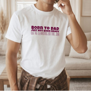 Glad första fars dag svart vit text humor t shirt