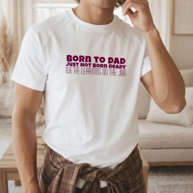 Glad första fars dag svart vit text humor t shirt (Skapare uppladdad)