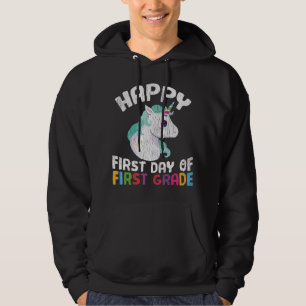 Glad Första Klass Enhörning Första Skoldagen Prese Hoodie