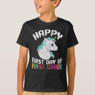 Glad Första Klass Enhörning Första Skoldagen Prese T Shirt