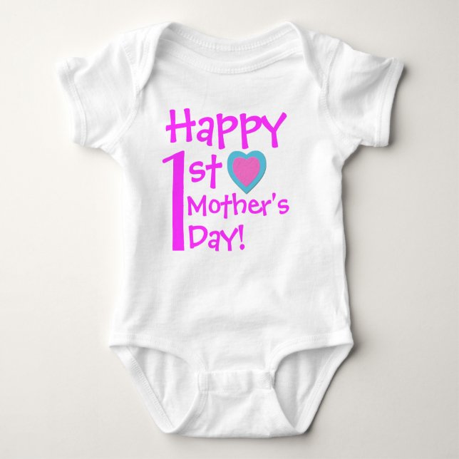 Glad första mors dag Baby Body T Shirt (Framsida)