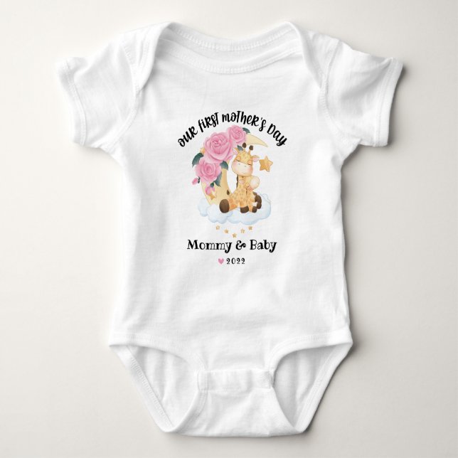 Glad första mors dag Baby Body T Shirt (Framsida)