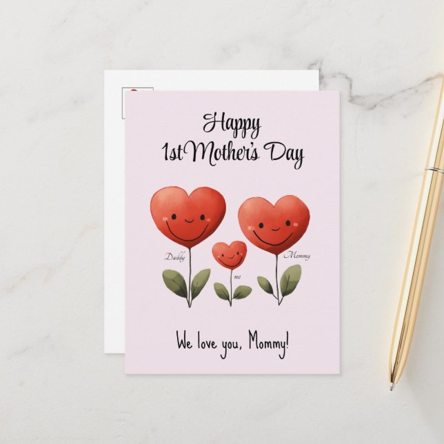 Glad första mors dag, Kort från Pappa & Bebis,  (Fram/Back In Situ)