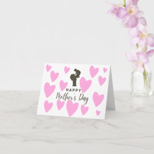 Glad första mors dag lilla rosa hjärta  kort