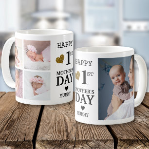 Glad första mors dag Mamma 5 Foto Collage Kaffemugg