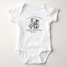 Glad första mors dag Mamma & baby Elefant T Shirt