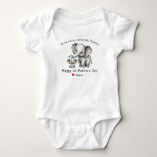 Glad första mors dag Mamma & baby Elefant T Shirt