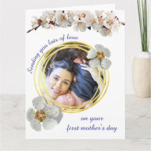 Glad första mors dag & modern blomsterfoto