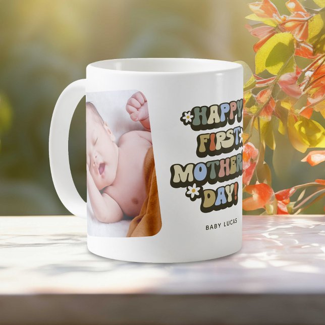 Glad första mors dag Retro-foto Kaffemugg (Skapare uppladdad)