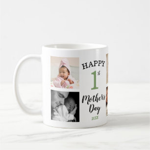 Glad första mors dag Sage 8 fotokollage Kaffemugg