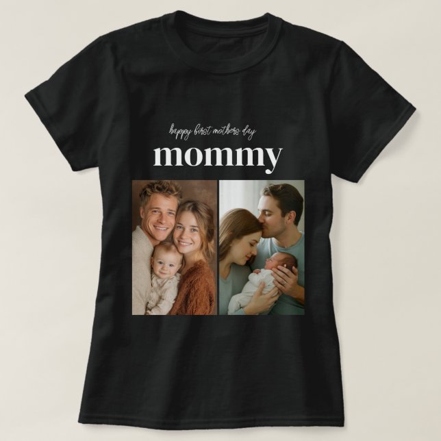 glad första mors dag söt fotokollage T-Shirt (Design framsida)