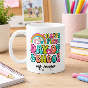 Glad första skoldag kaffemugg