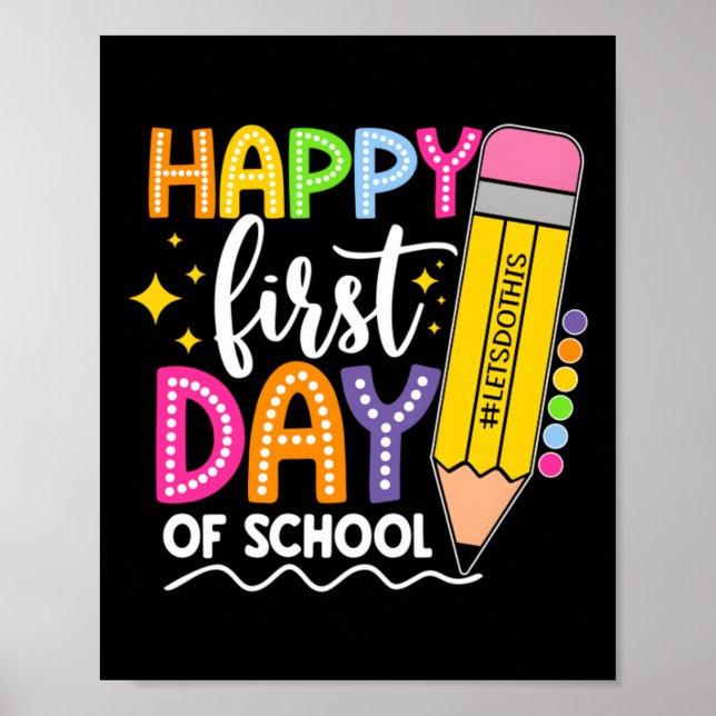Glad första skoldag, kom igen poster (Framsidan)