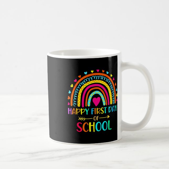 Glad första skoldag regnbåge Byck till skolan T Kaffemugg (Höger)